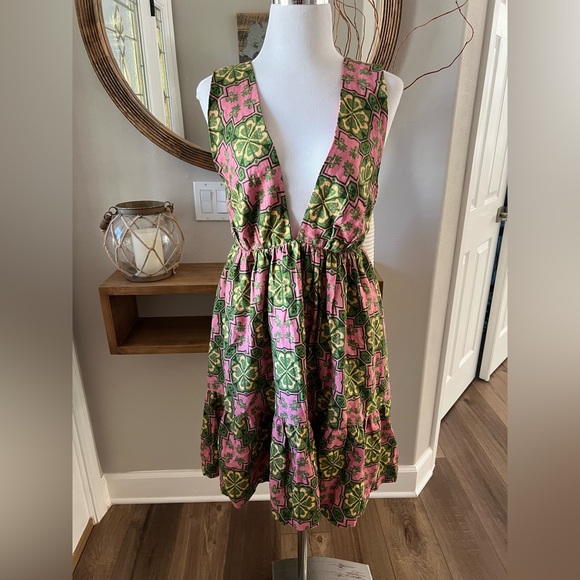 House of Harlow 1960 Dresses & Skirts - House of Harlow 1960 Linen Blend Halter Dress geometric and floral pattern Small